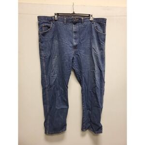 Wrangler Jeans Mens 52x30 Blue Denim Cotton Pants Big Size Relaxed Fit Classic